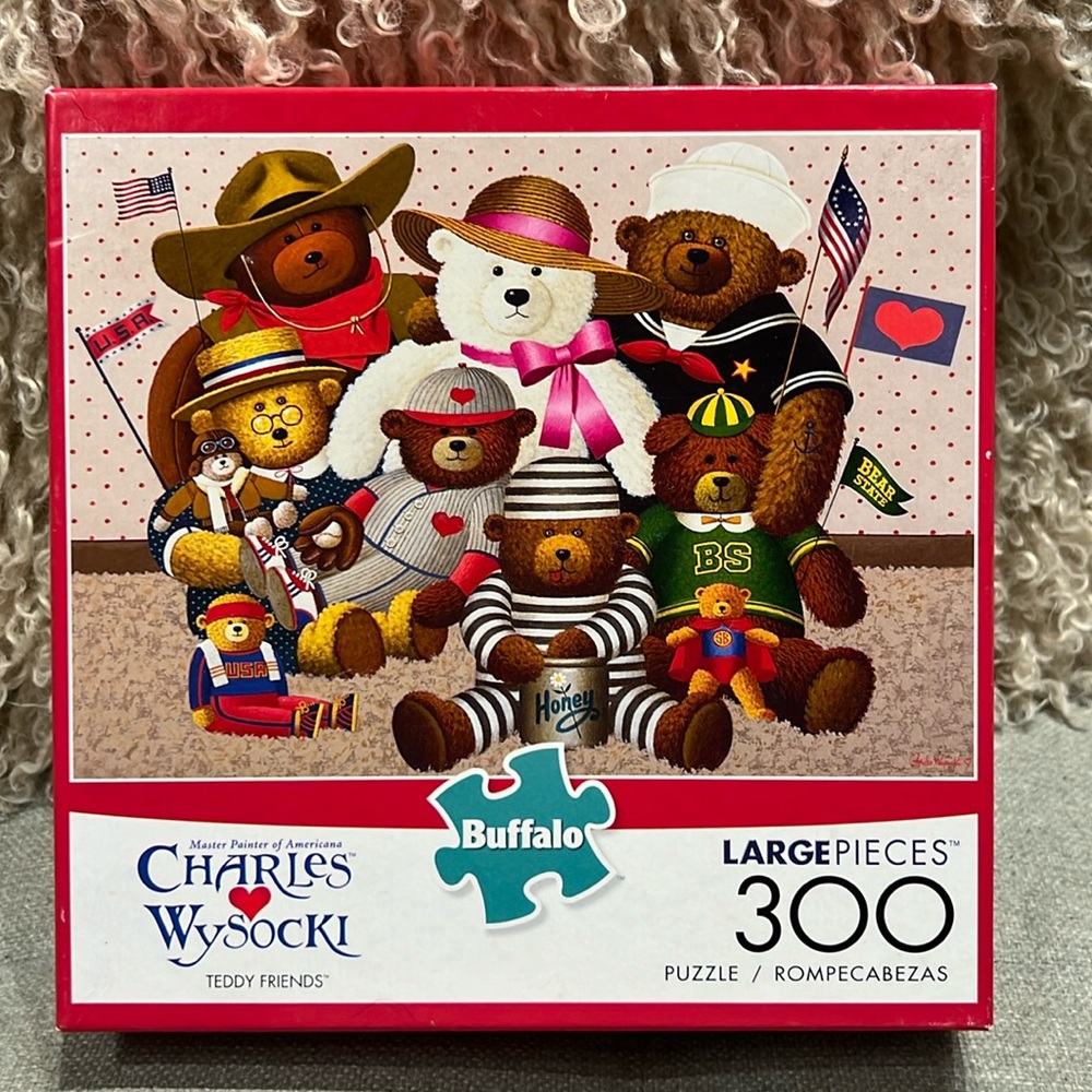 Buffalo Games Charles Wysocki Teddy Friends 300 Large Piece Puzzle SALE🔴3/$25!